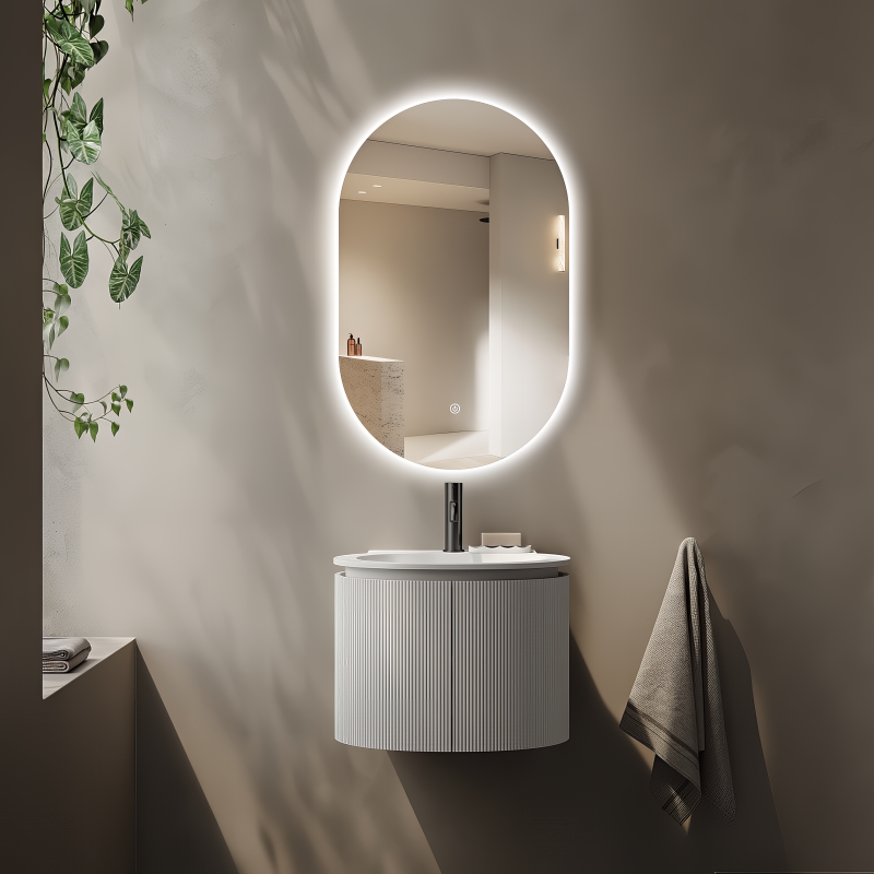 Miroir oval LED 50x80cm