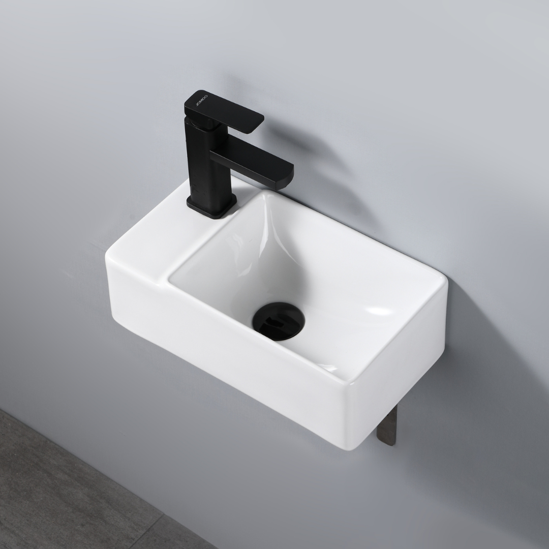 Lavabo lave-mains petit format rectangulaire blanc