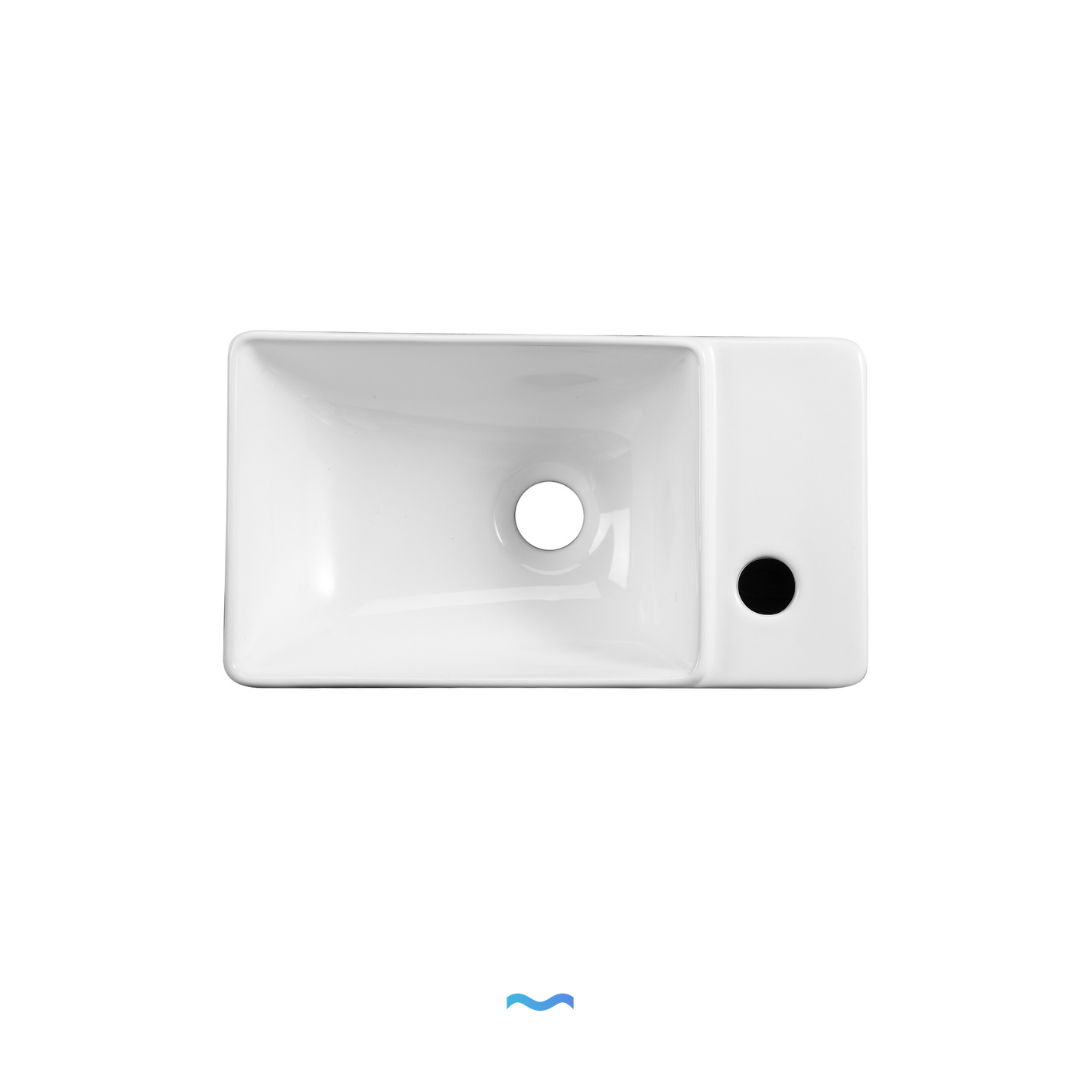 Lavabo lave-mains petit format rectangulaire blanc