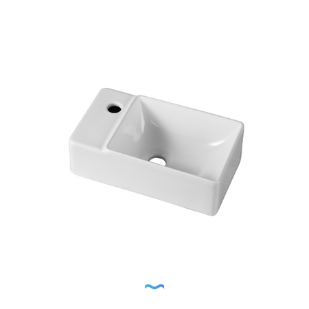 Lavabo lave-mains petit format rectangulaire blanc