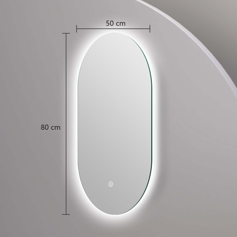 Miroir oval LED 50x80cm