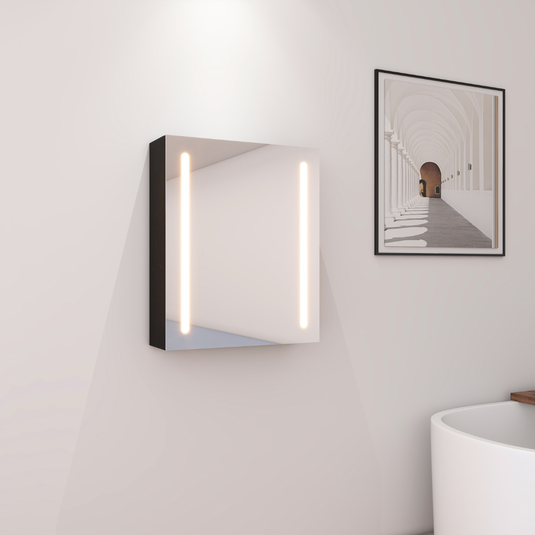 Armoire de salle de bain à miroir LED 55x15x65cm