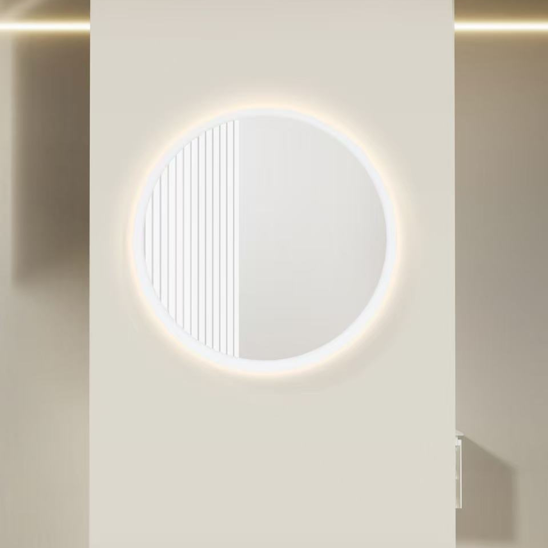 Miroir LED rond ⌀50cm (contours effet givre)