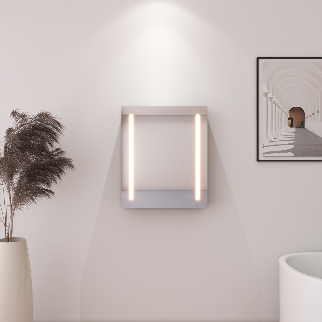 Armoire de salle de bain à miroir LED 55x15x65cm