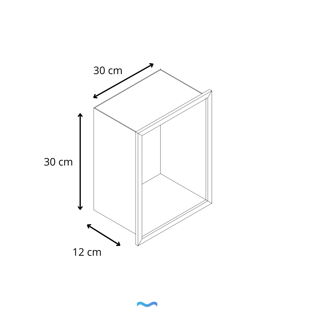 Niche de douche carrée Or taille 30 X 30 X 12 cm