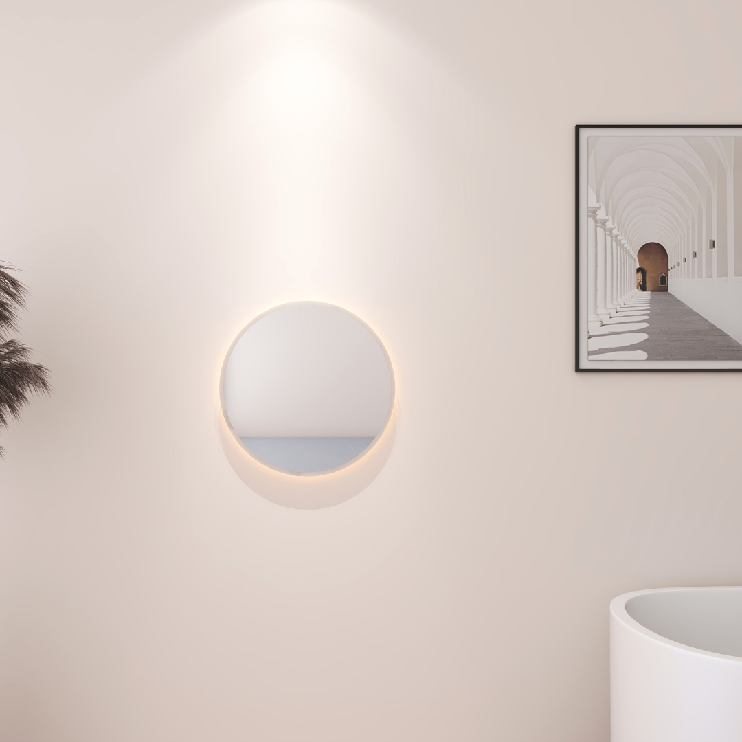 Miroir LED rond ⌀50cm (contours effet givre)