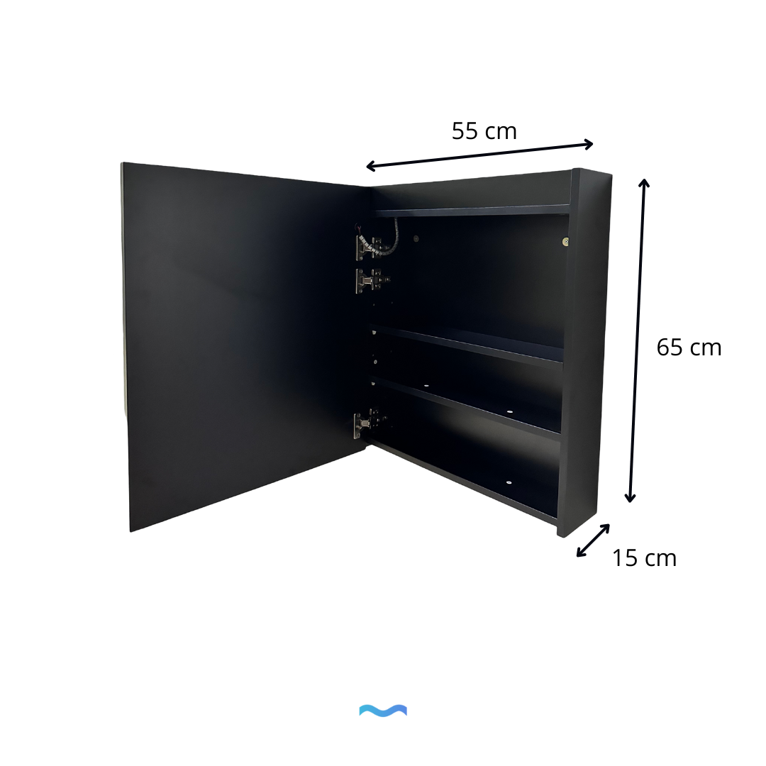 Armoire de salle de bain à miroir LED 55x15x65cm